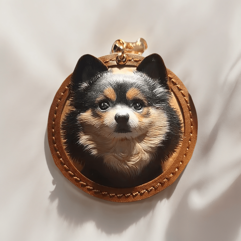 Carved Leather Tag - Personalized 3D Pet Art - PetLouvre