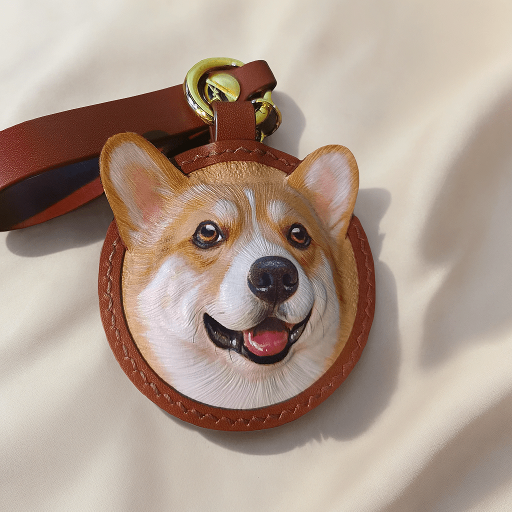 Carved Leather Tag - Personalized 3D Pet Art - PetLouvre