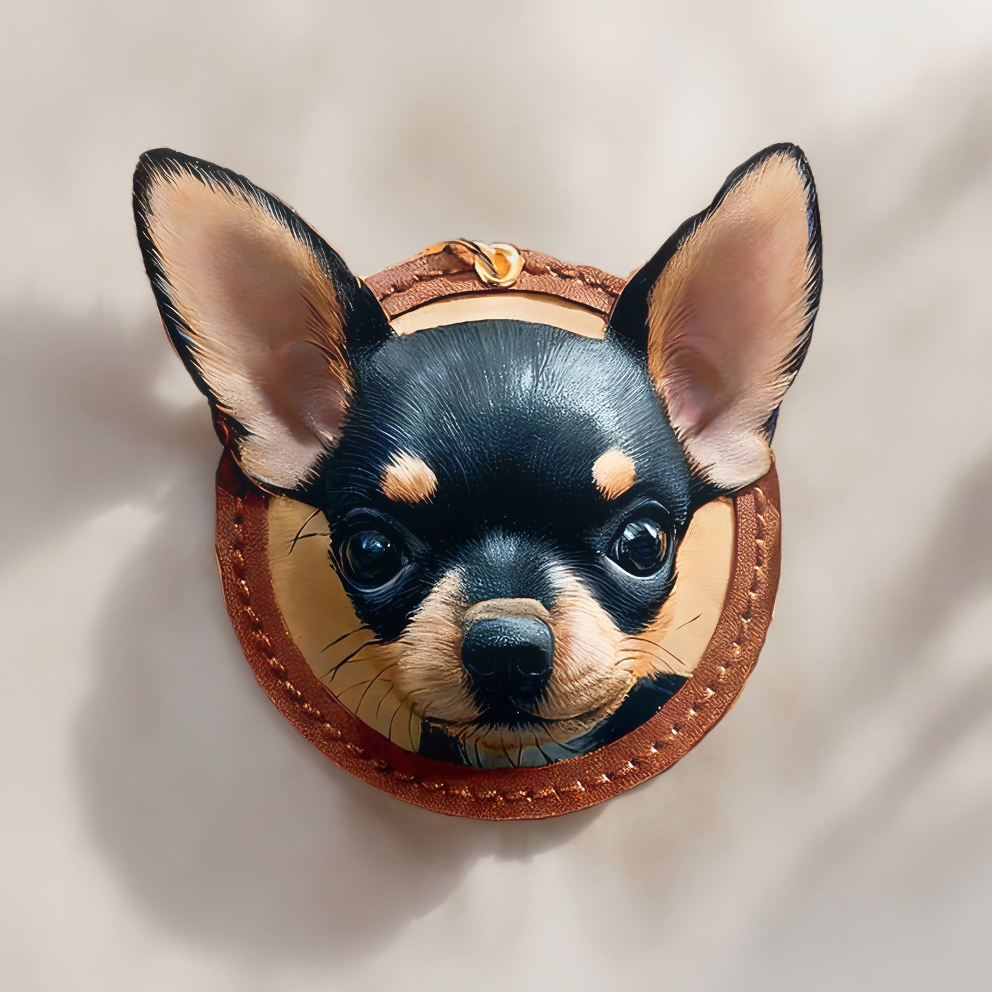 Carved Leather Tag - Personalized 3D Pet Art - PetLouvre