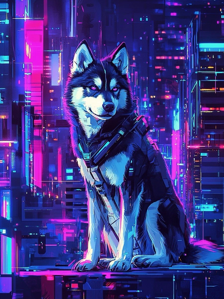 cyberpunk custom dog painting