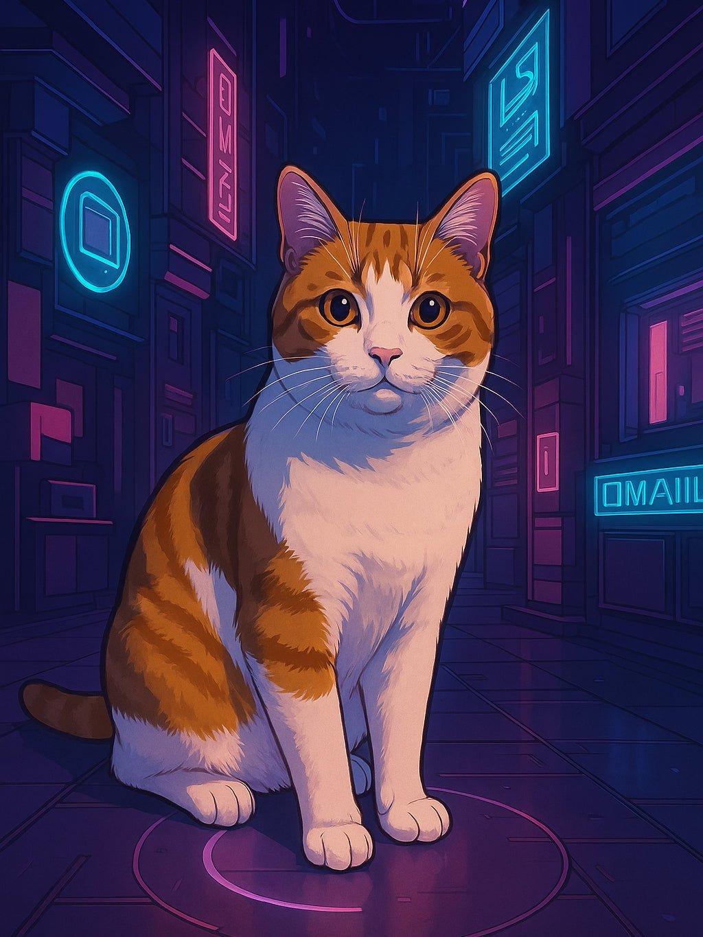 Cyberpunk Dreams - Custom Pet Portrait - PetLouvre