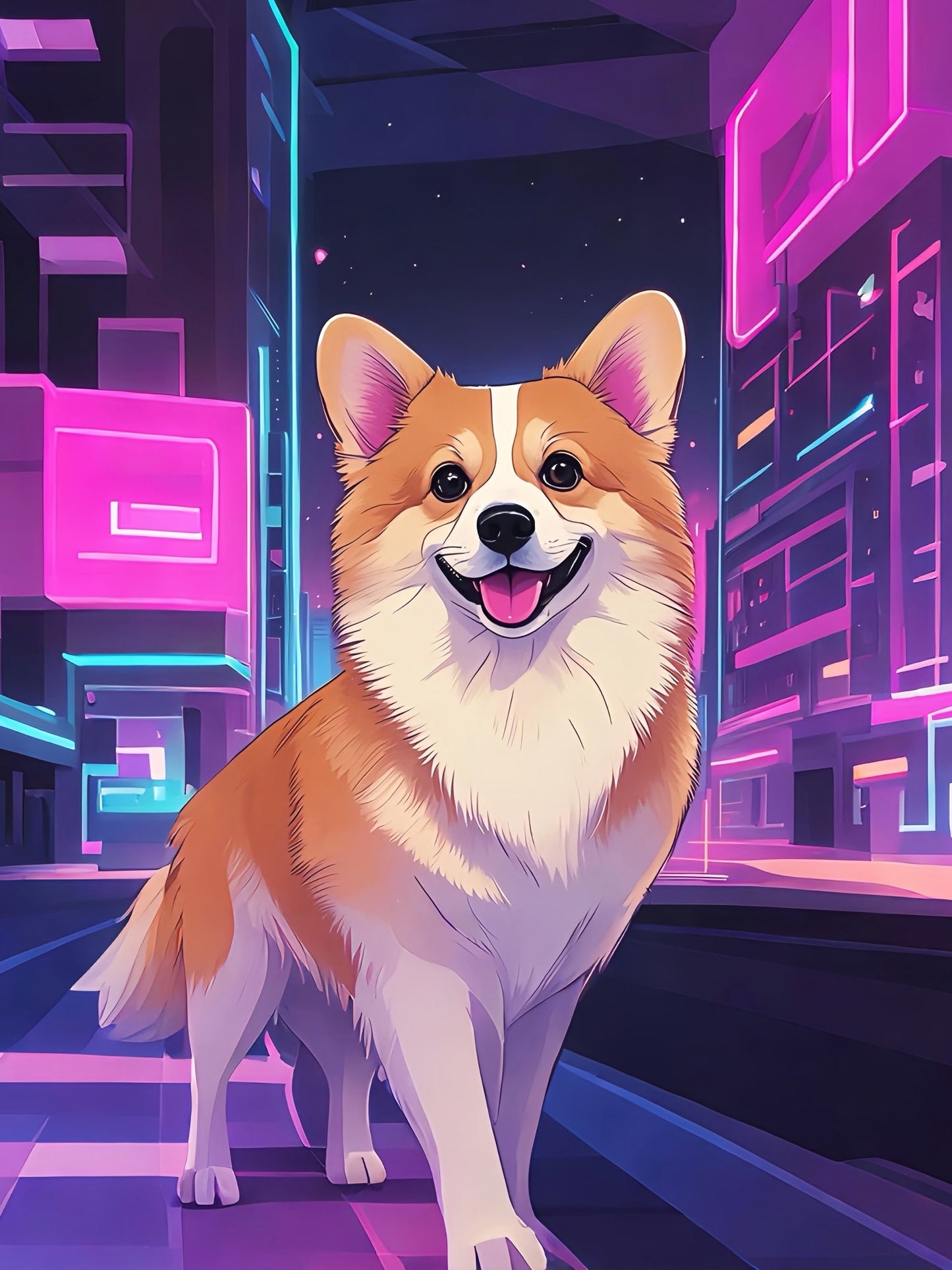 Cyberpunk Dreams - Custom Pet Portrait - PetLouvre