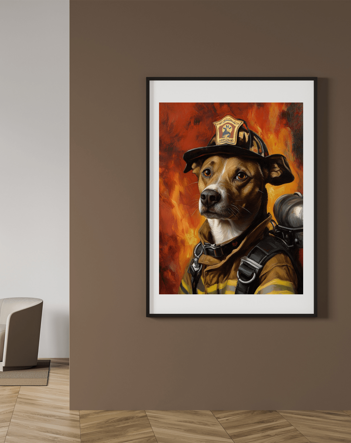 Fireman - Custom Pet Portrait - PetLouvre