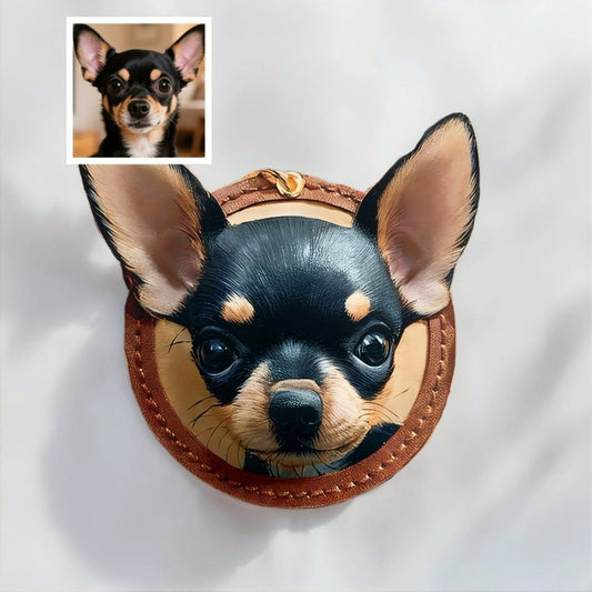 personalized pet keychain leather tag