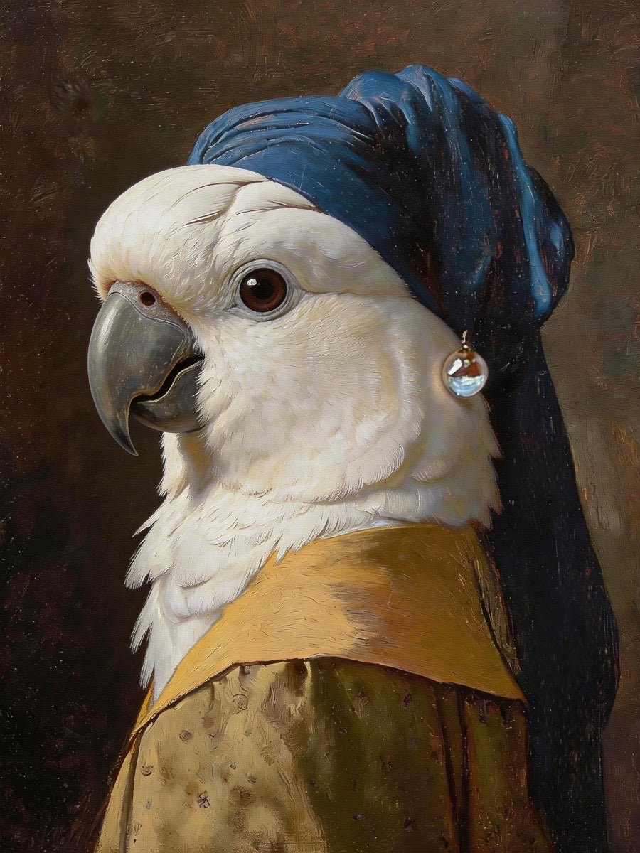 custom pet portrait elegant vintage painting