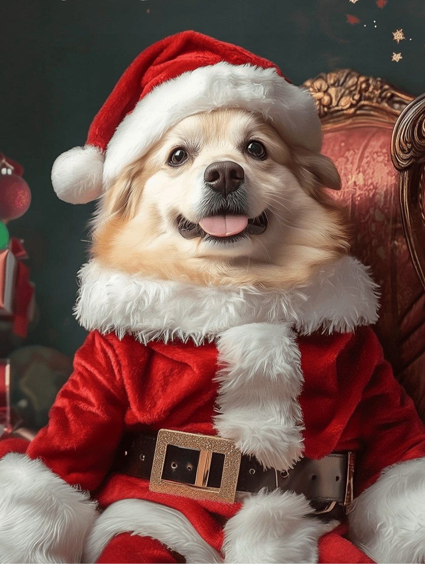 Santa Paws - Custom Pet Portrait - PetLouvre