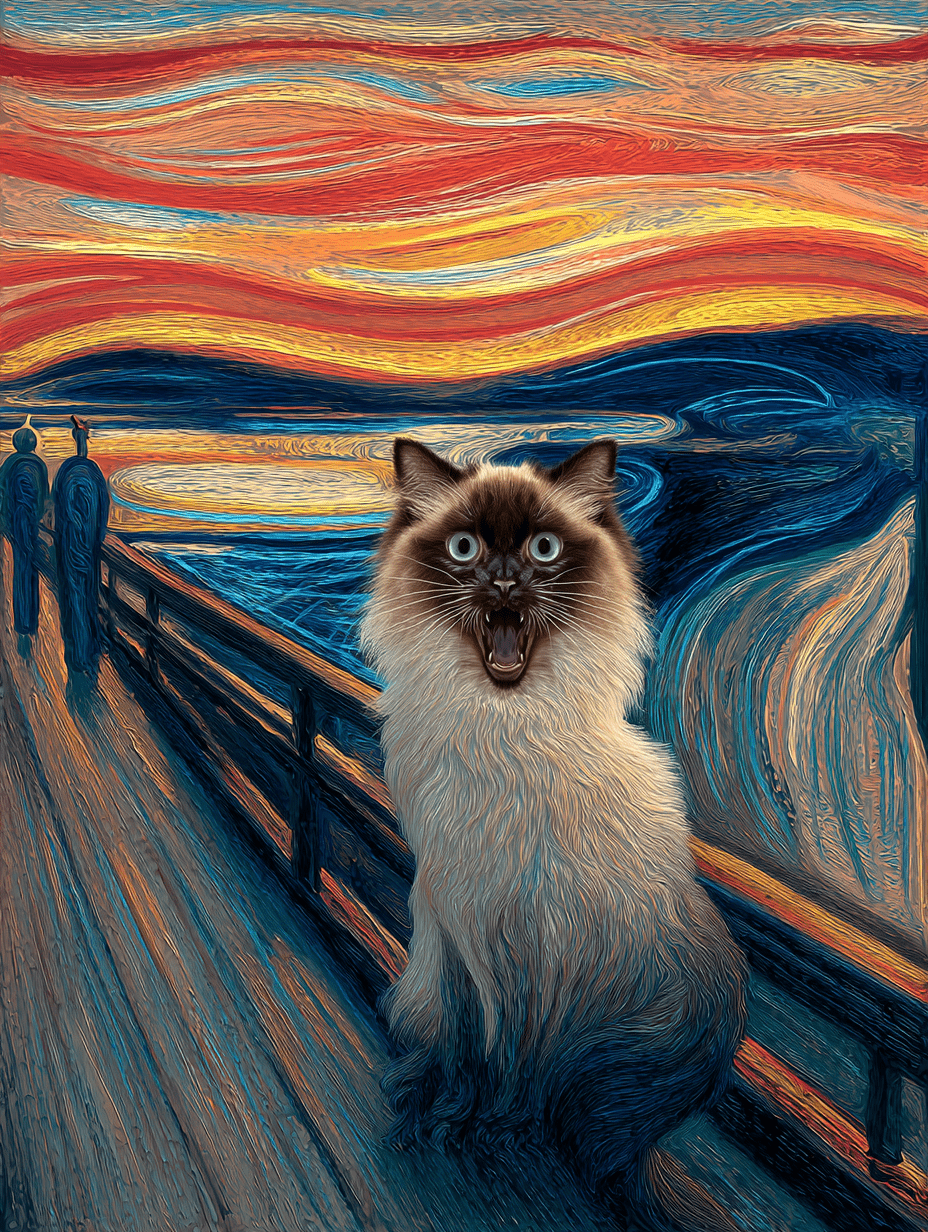 The Scream of Pet - Custom Pet Portrait - PetLouvre