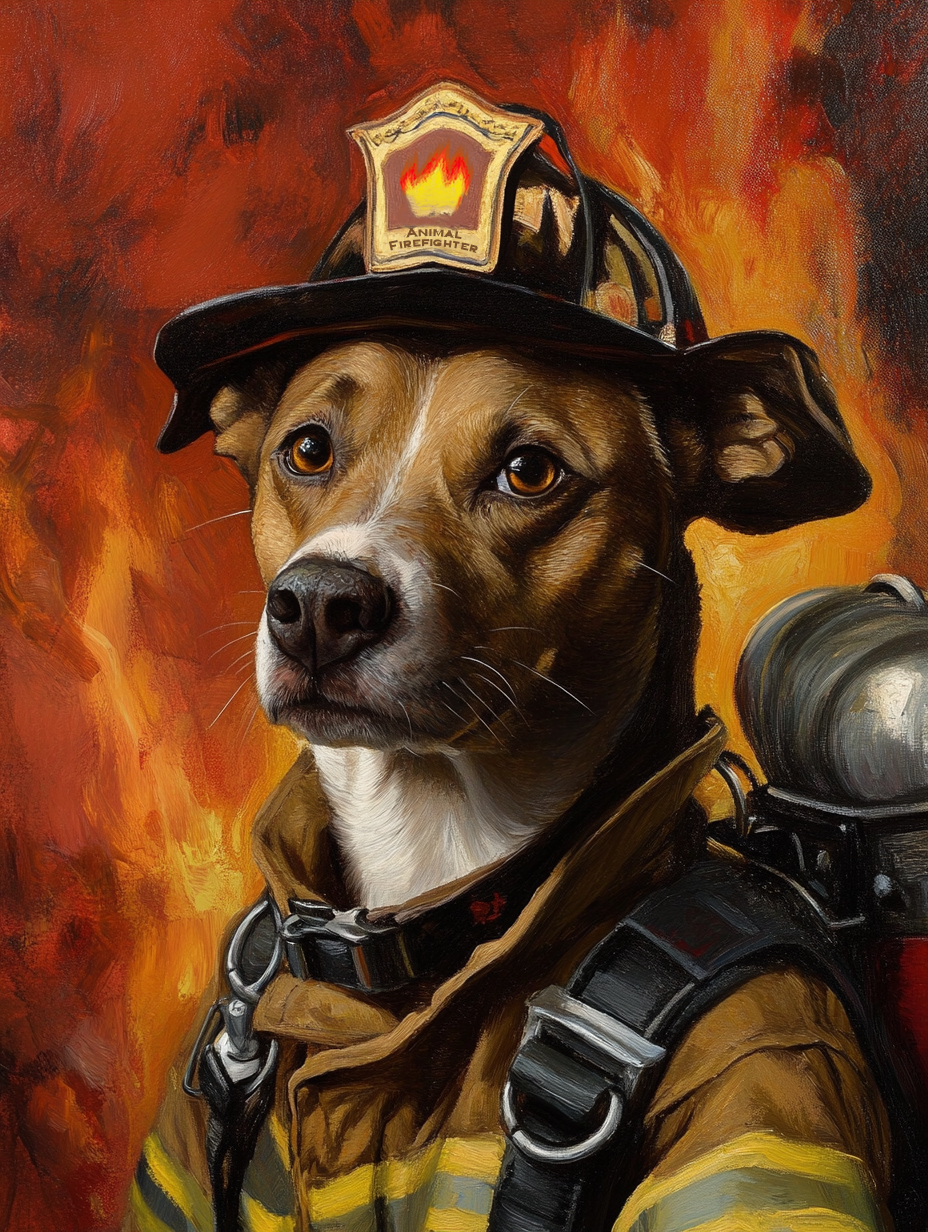 Firefighter - Custom Pet Portrait