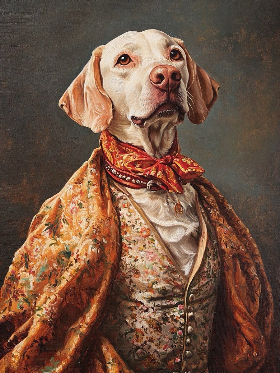detailed aristocratic pet portrait from customer photo