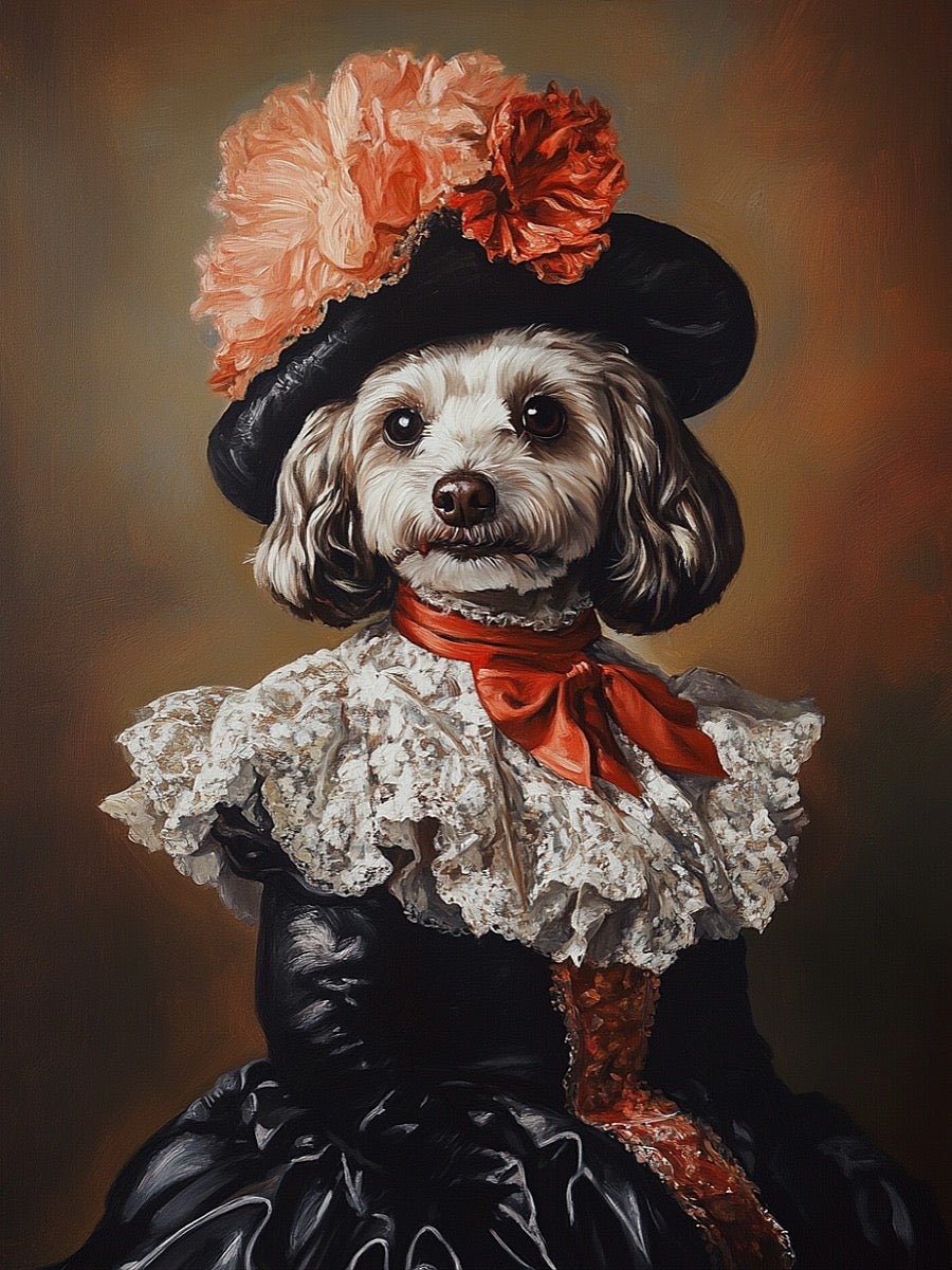 aristocratic dog portrait canvas wall art