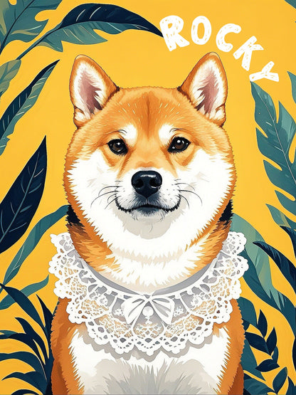 custom pet portrait vibrant cartoon design