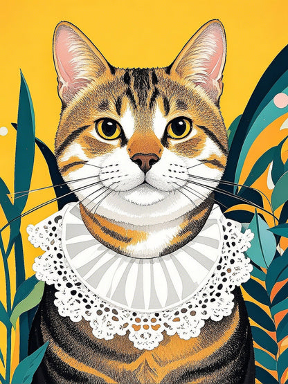cartoon style custom cat portrait artwork