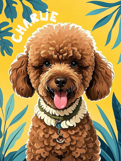 custom cartoon pet portrait colorful illustration