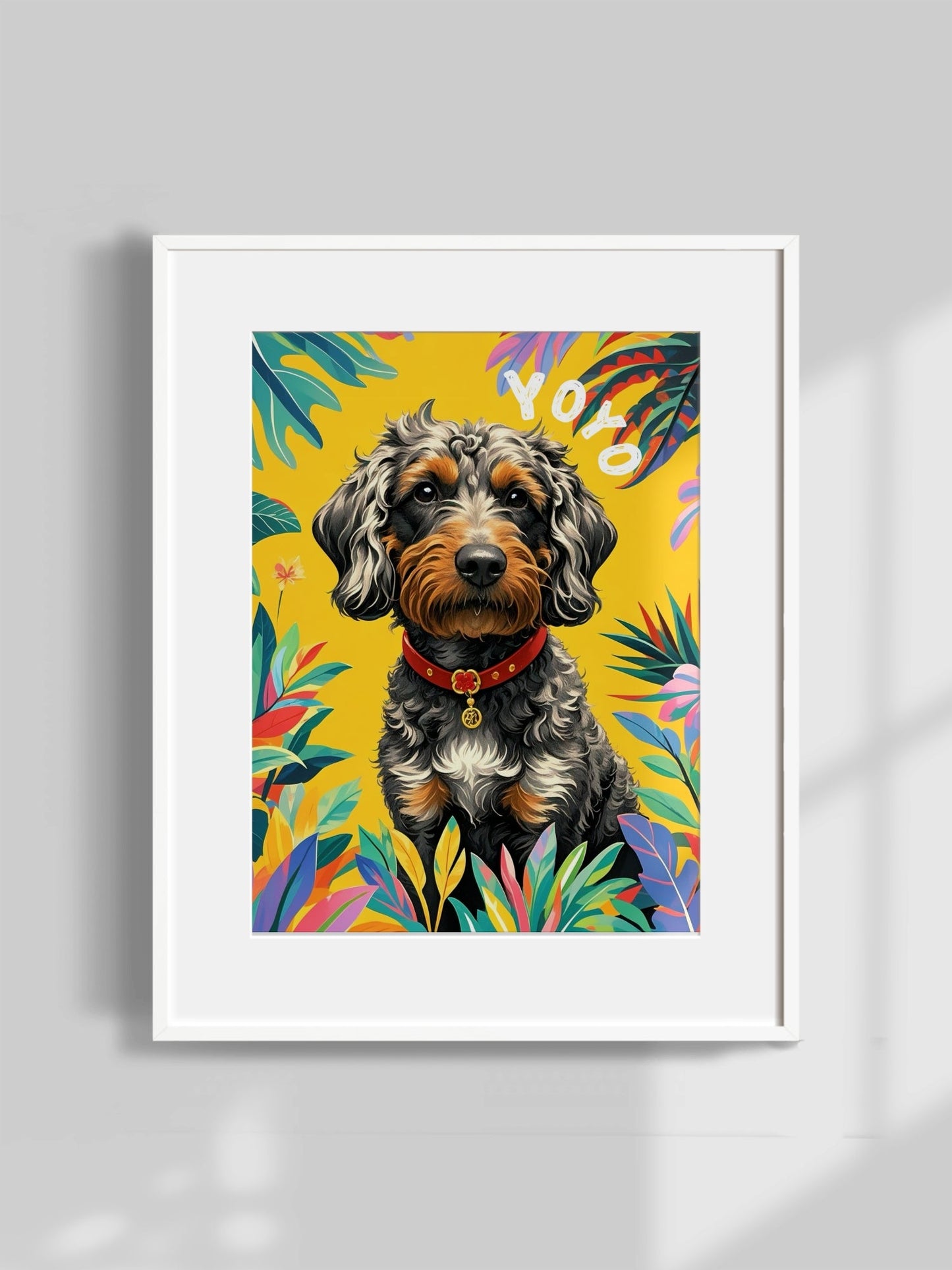 colorful custom pet portrait cartoon art