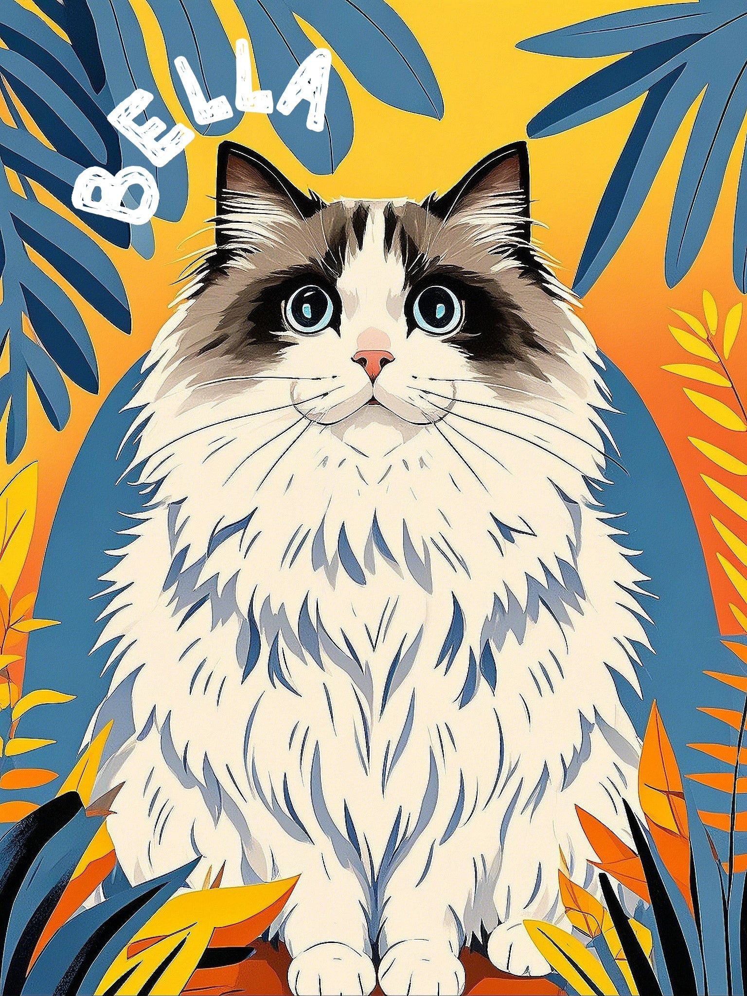 cartoon style pet portrait custom artwork