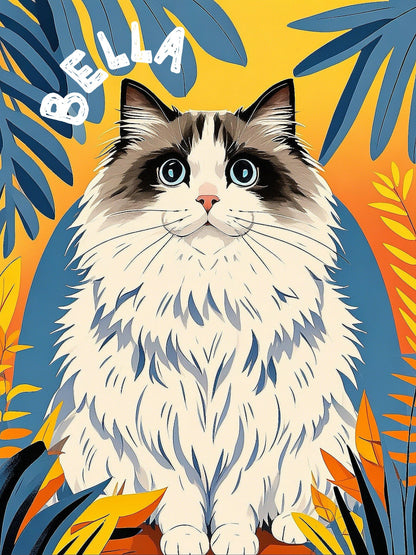 cartoon style pet portrait custom artwork