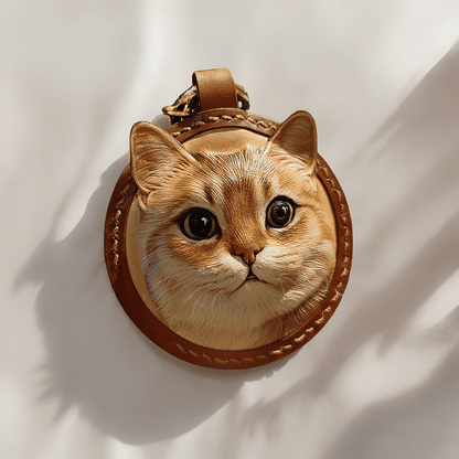Carved Leather Tag - Personalized 3D Pet Art - PetLouvre