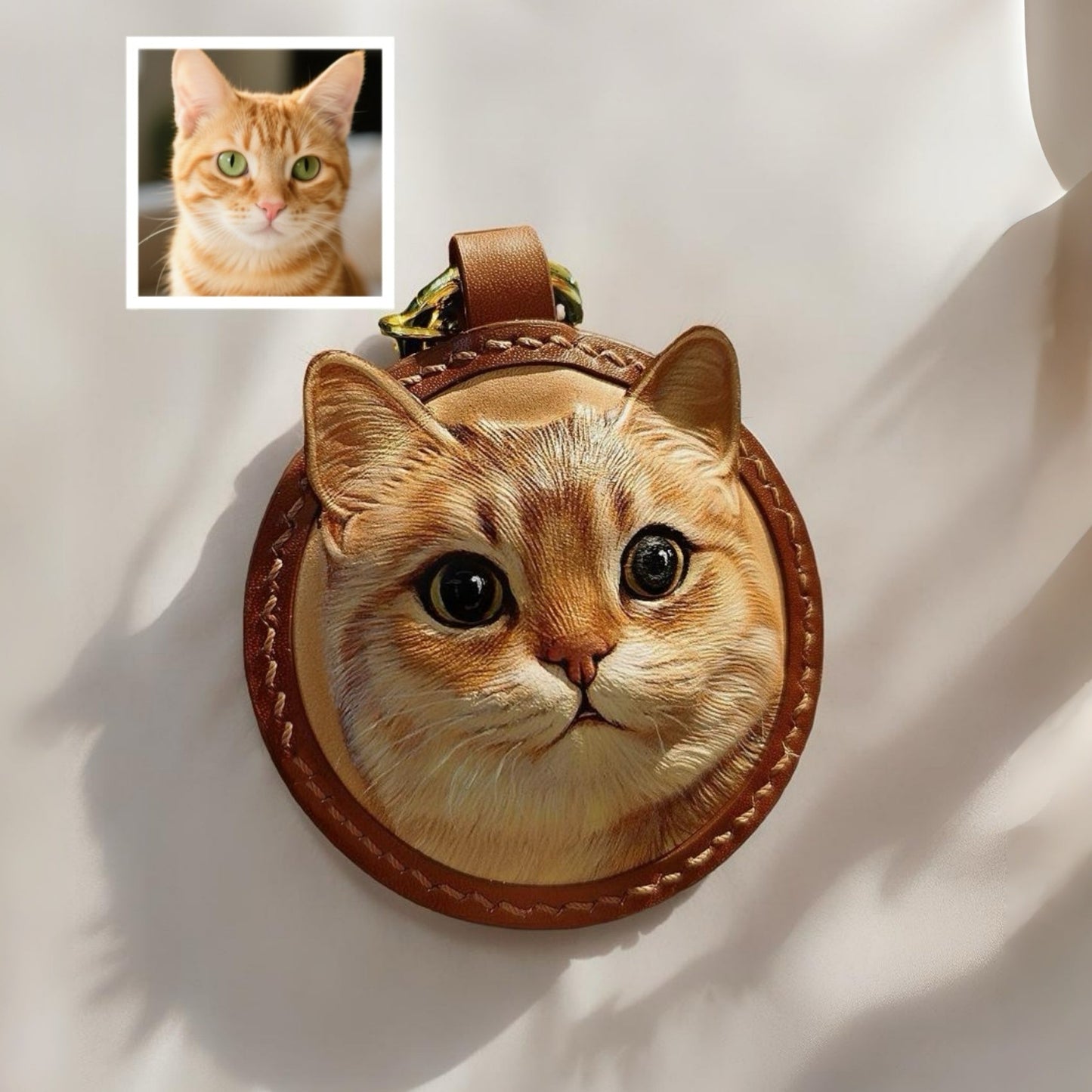 Carved Leather Tag - Personalized Pet Treasure - PetLouvre