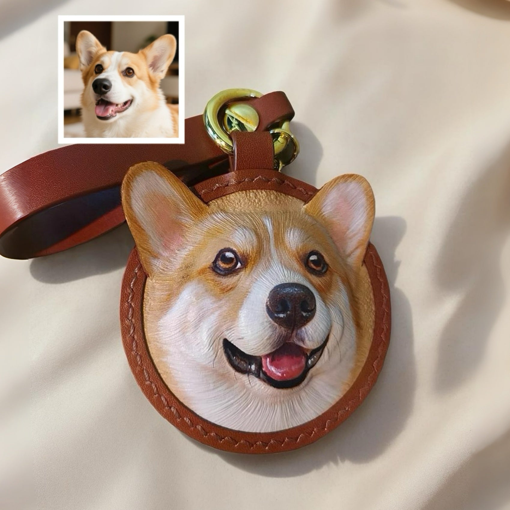 Carved Leather Tag - Personalized Pet Treasure - PetLouvre