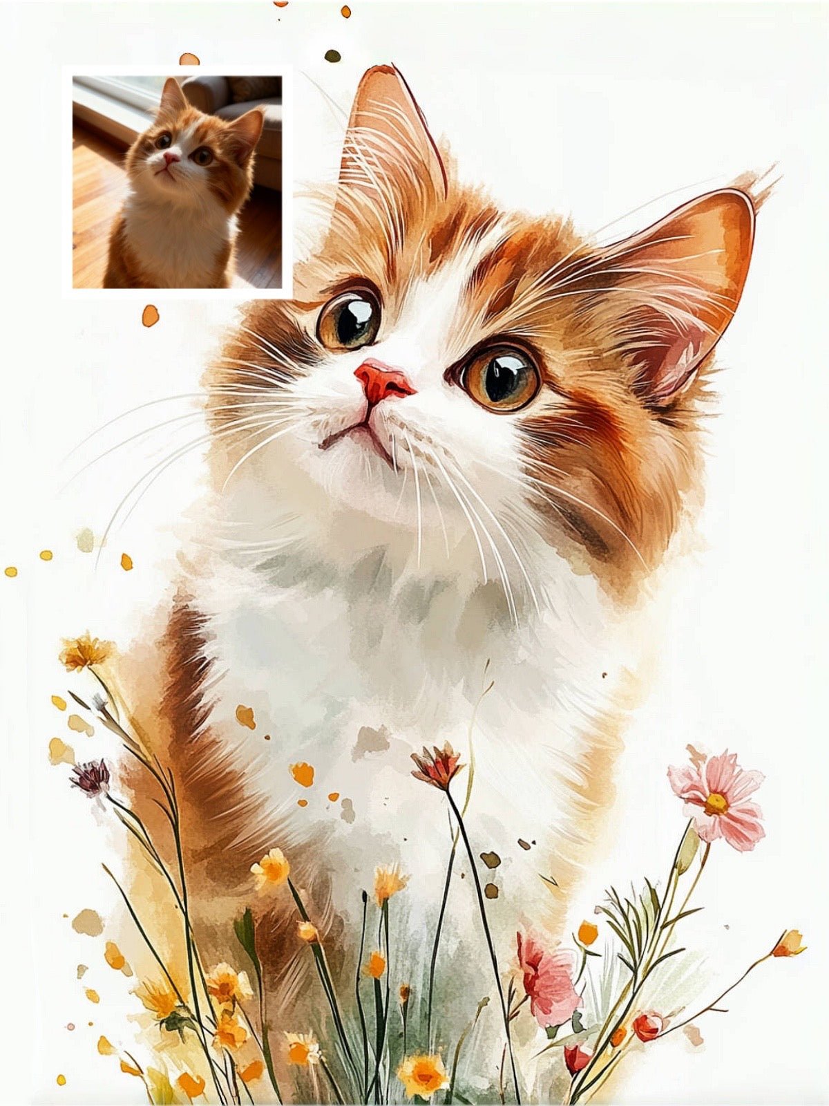Classic Watercolor - Custom Pet Portrait - PetLouvre