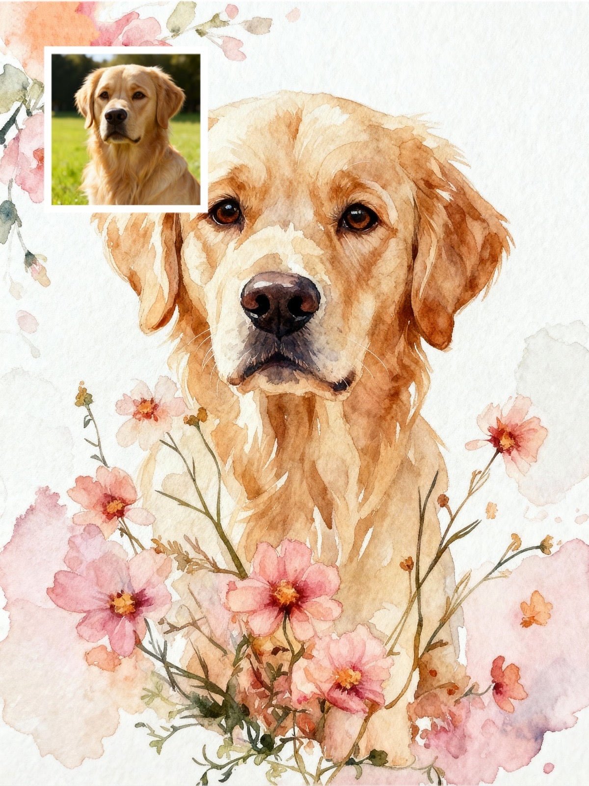 Classic Watercolor - Custom Pet Portrait - PetLouvre