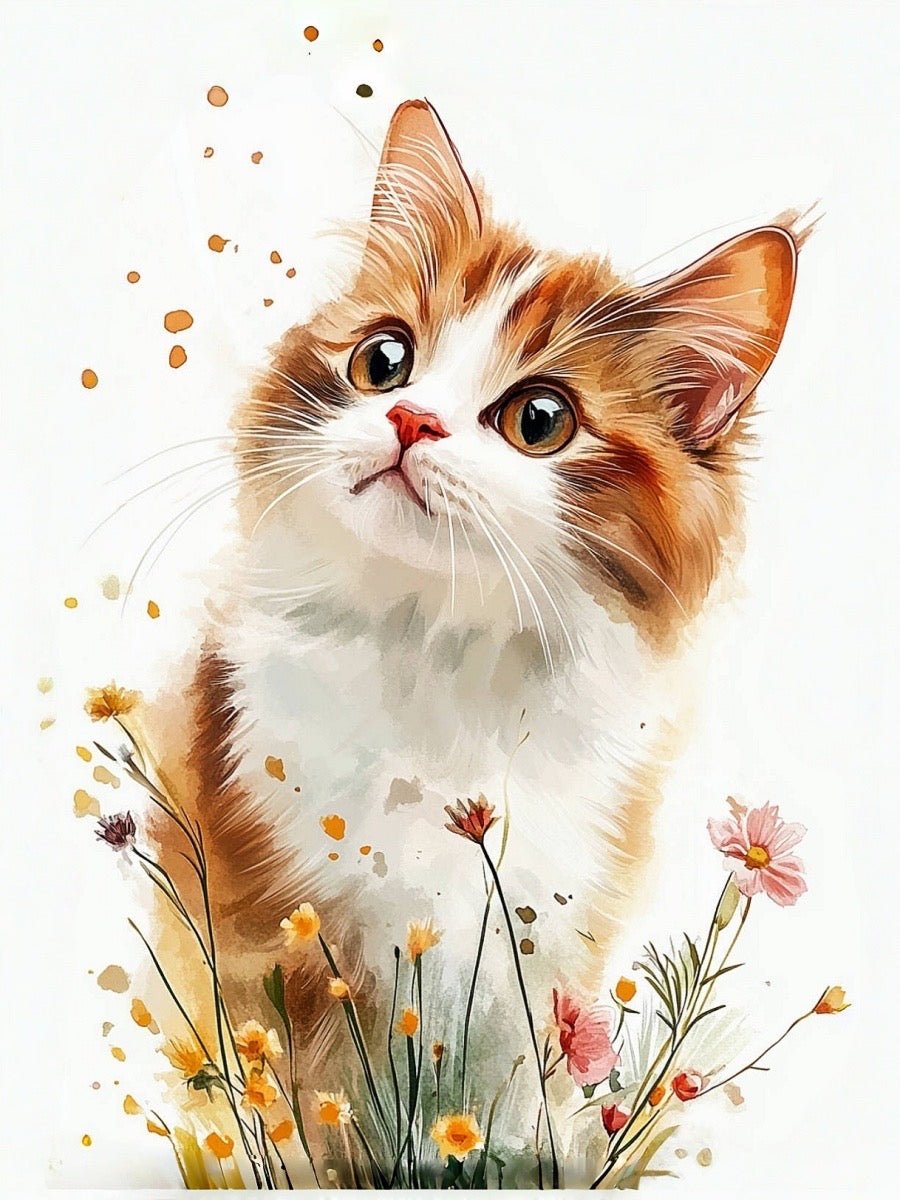 soft watercolor cat portrait