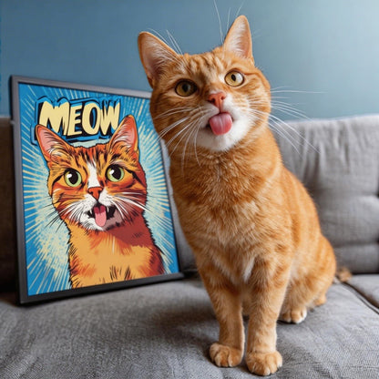 custom comic pet portrait bold graphic style