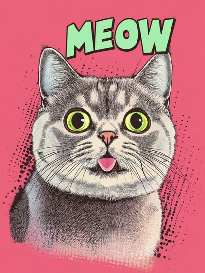 comic style custom cat portrait artwork