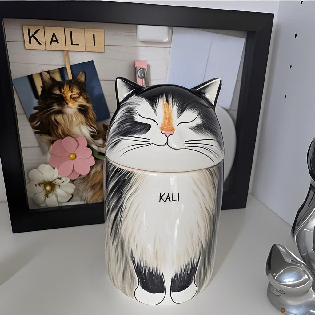 cat urn custom photo memorial