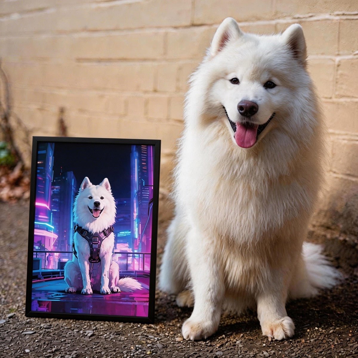 cyberpunk pet portrait custom artwork