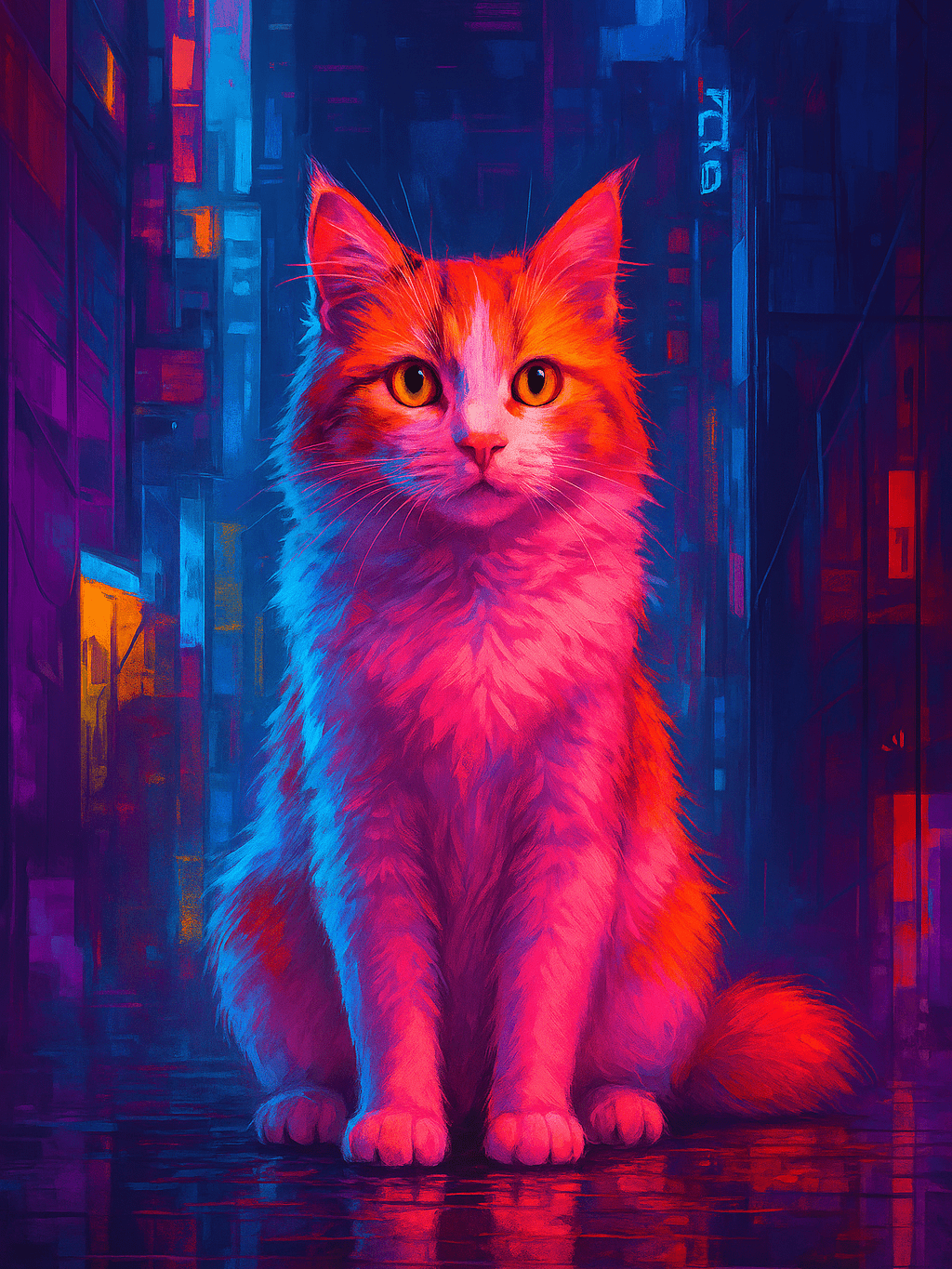 Cyberpunk Dreams - Custom Pet Portrait - PetLouvre