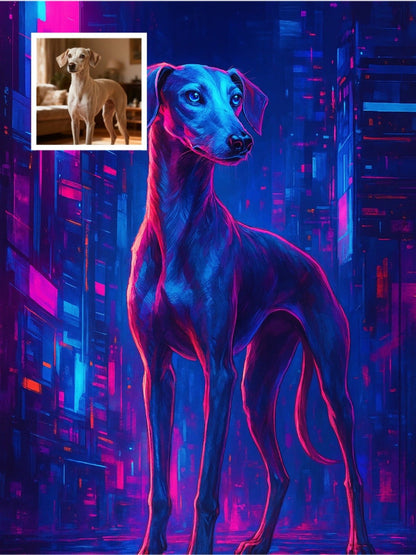 Cyberpunk Dreams - Custom Pet Portrait - PetLouvre