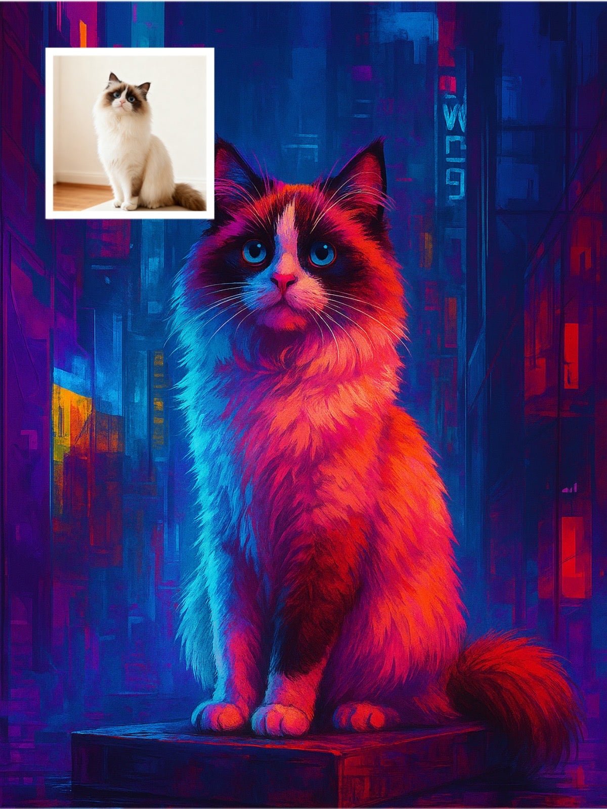 Cyberpunk Dreams - Custom Pet Portrait - PetLouvre