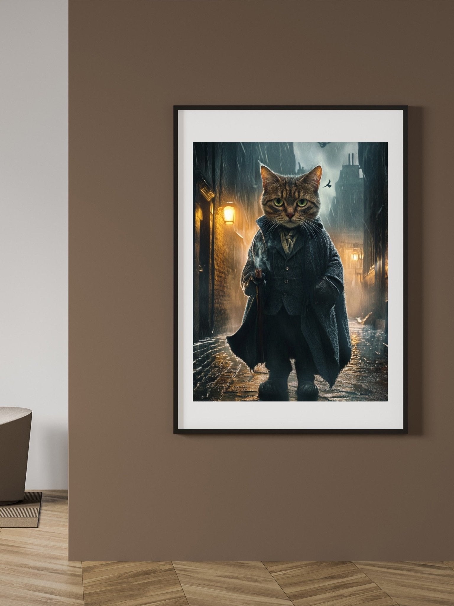 custom pet portrait noir detective style