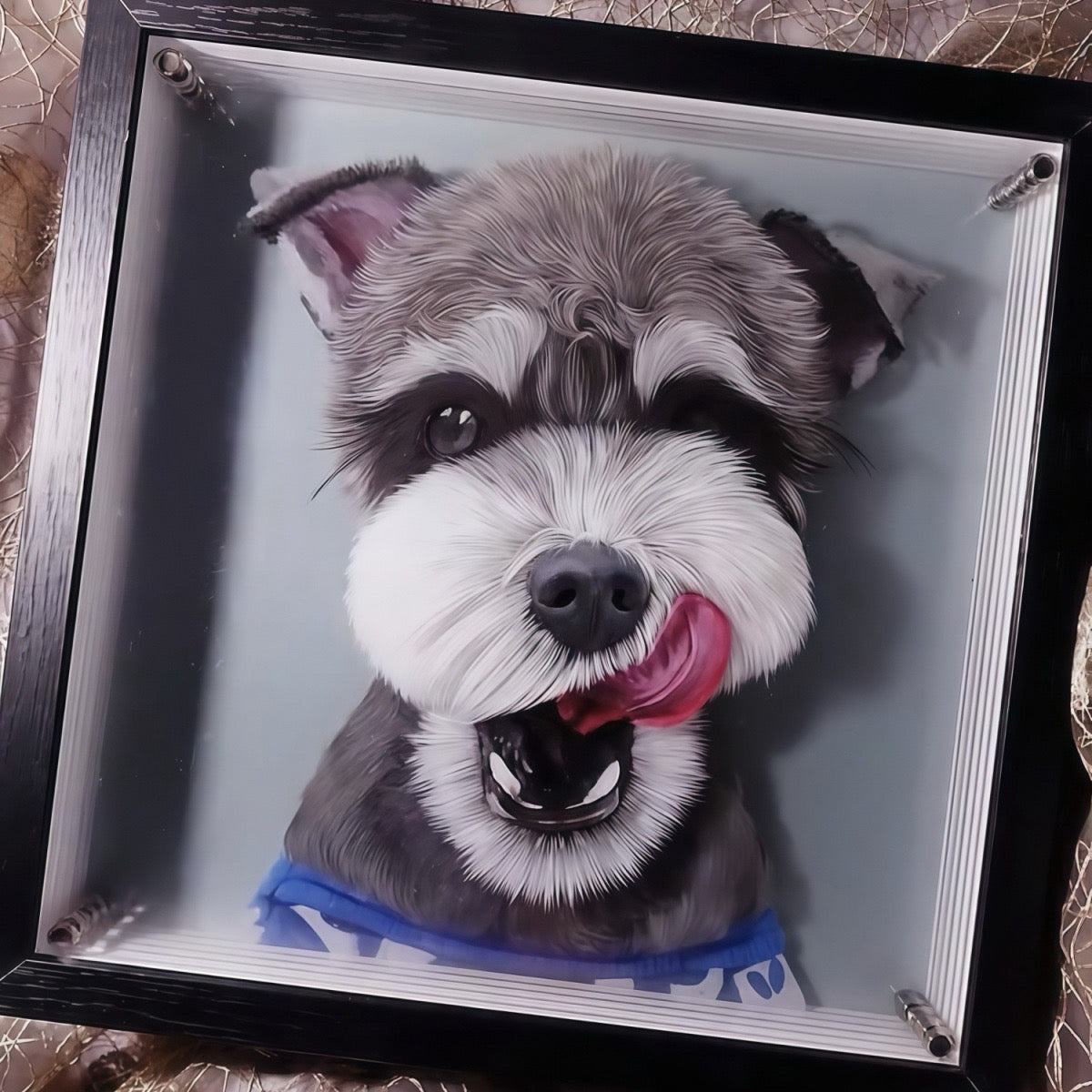 custom layered glass portrait canvas for dog lovers home decor