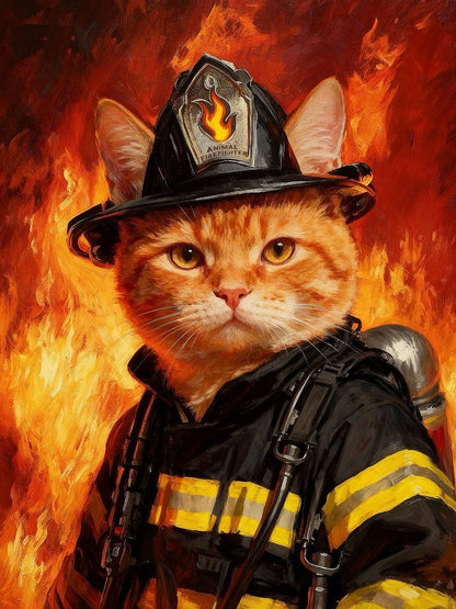 custom cat portrait emergency hero theme
