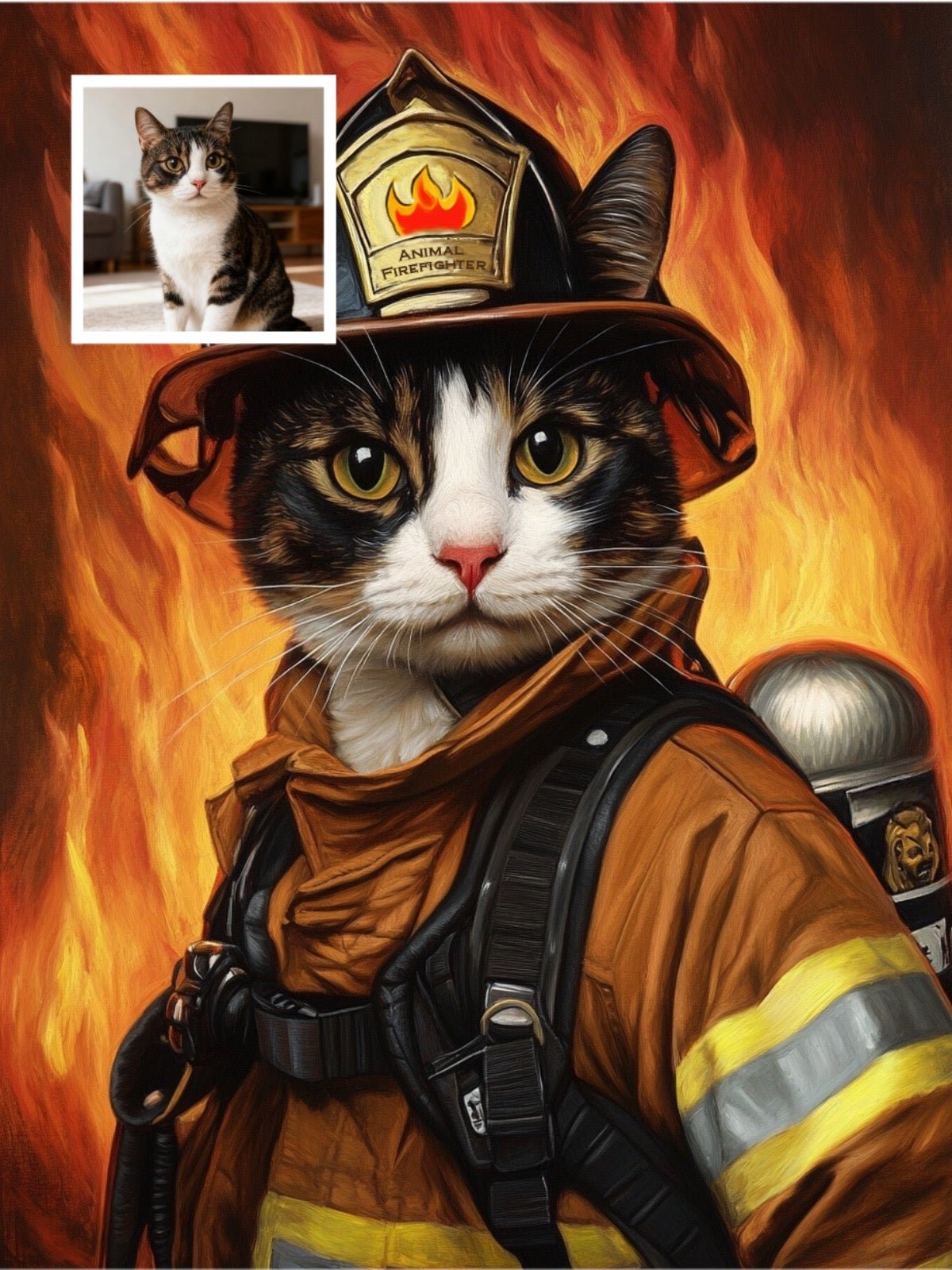 Firefighter - Custom Pet Portrait - PetLouvre
