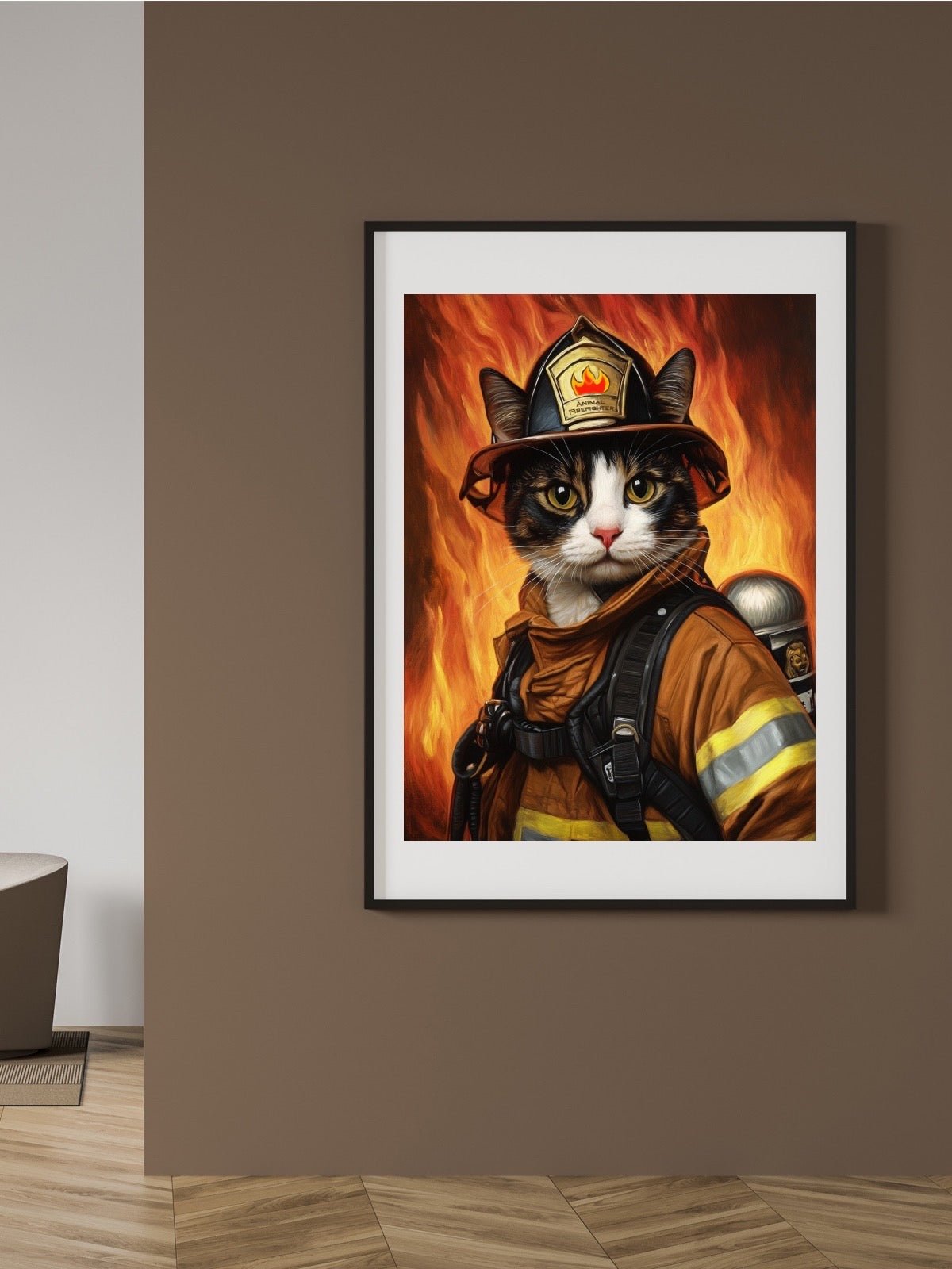 Firefighter - Custom Pet Portrait - PetLouvre