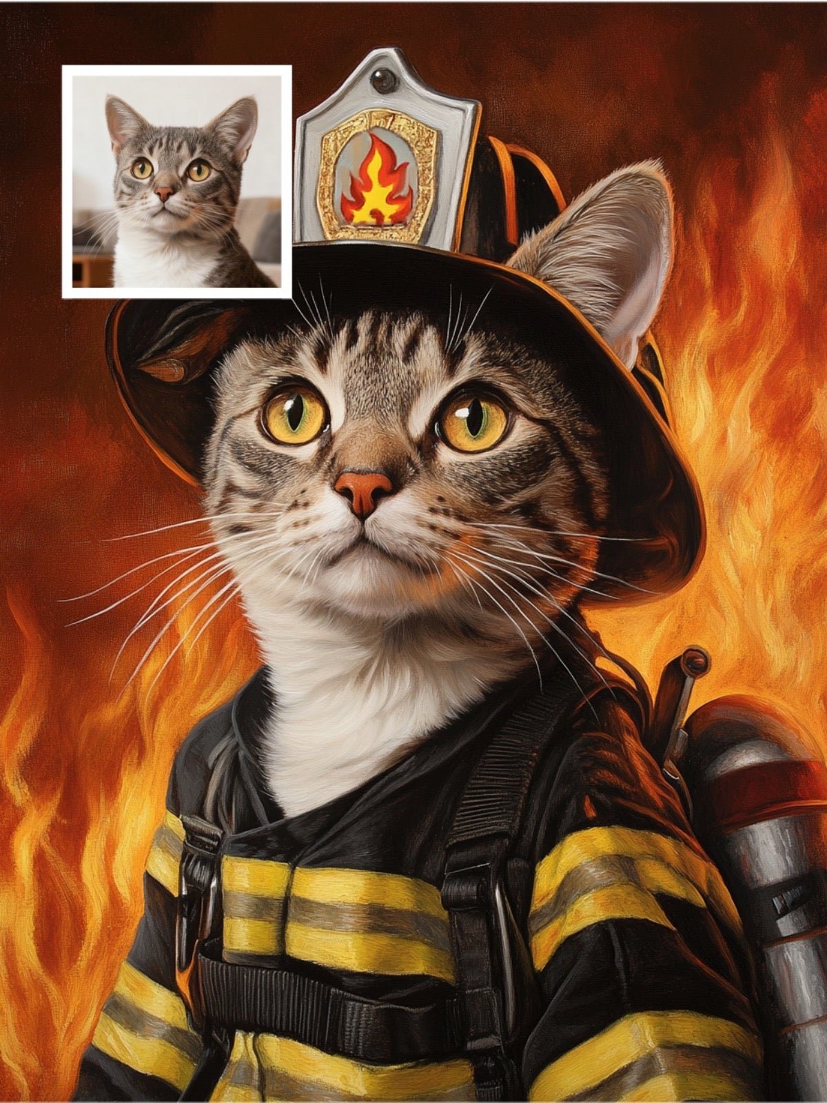 Firefighter - Custom Pet Portrait - PetLouvre