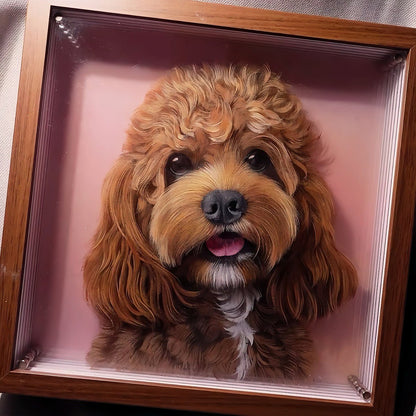 custom pet portrait glass panel art
