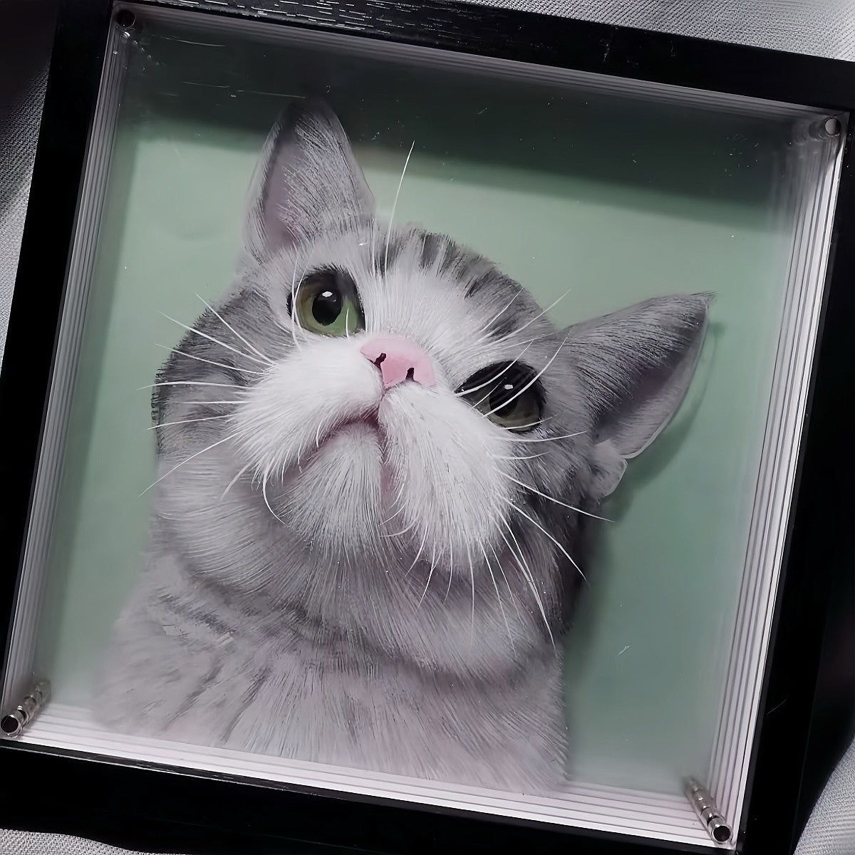 layered glass pet photo frame artwork