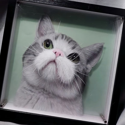 layered glass pet photo frame artwork