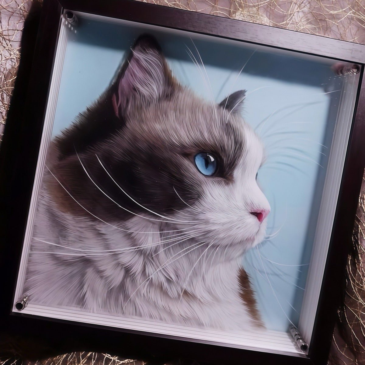 custom pet photo glass layered artwork