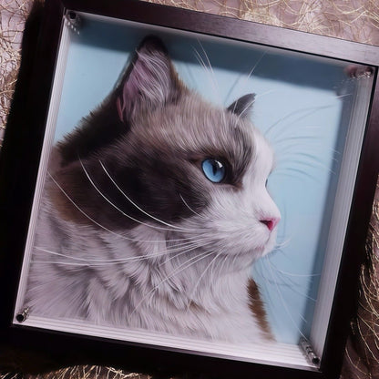 custom pet photo glass layered artwork