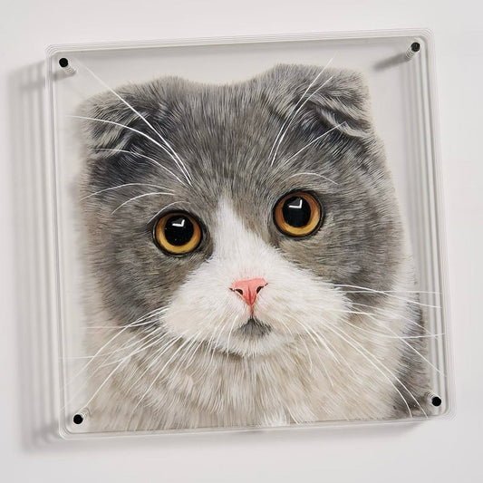 custom layered glass pet portrait artwork