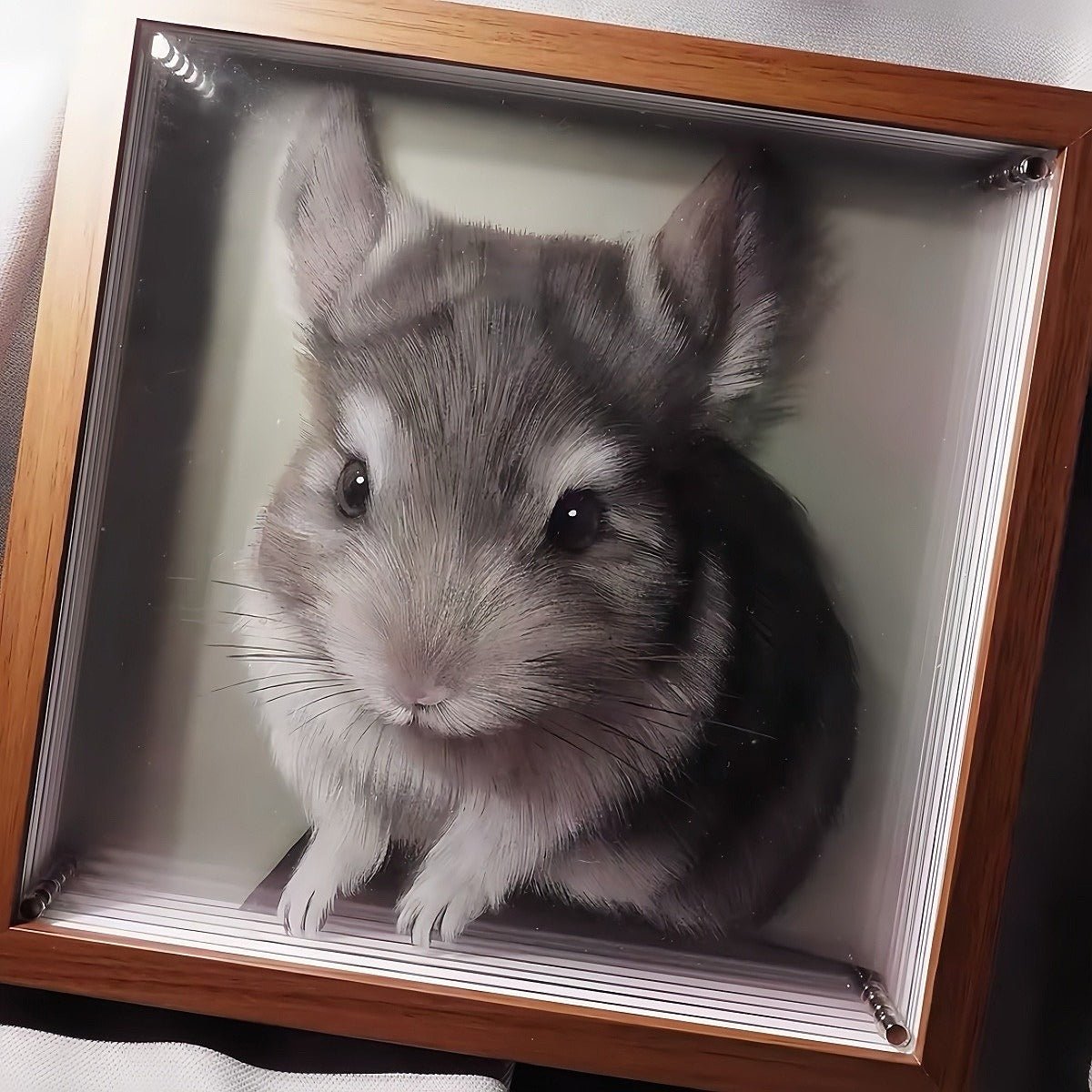 layered glass mouse portrait custom artwork