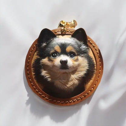 custom dog leather keychain accessory