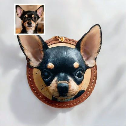 personalized pet keychain leather tag