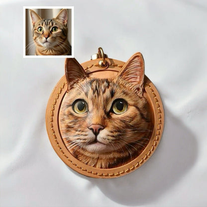custom leather pet keychain personalized