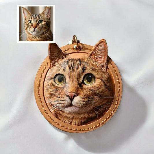 custom leather pet keychain personalized